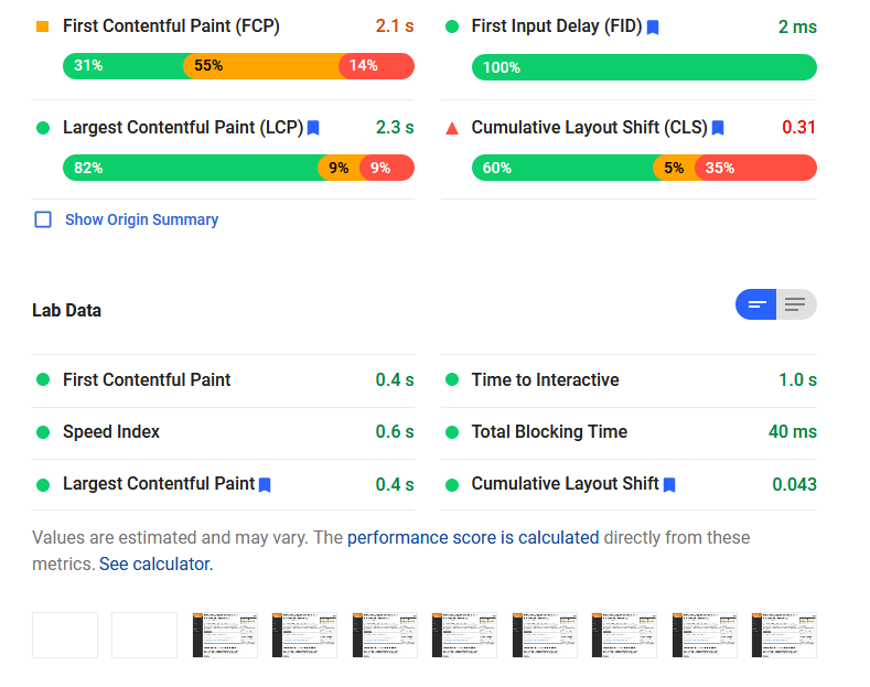 Creating a Website with good Core Web Vitals